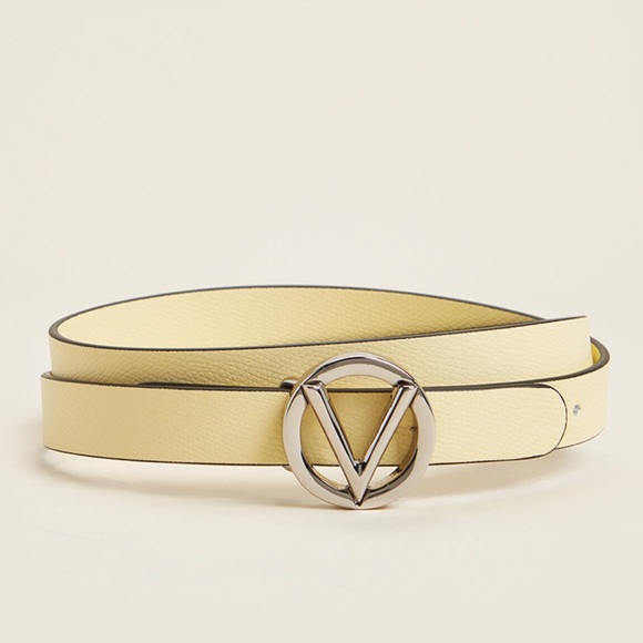Valentino Accessories - Valentino Banana Yellow Leather Belt